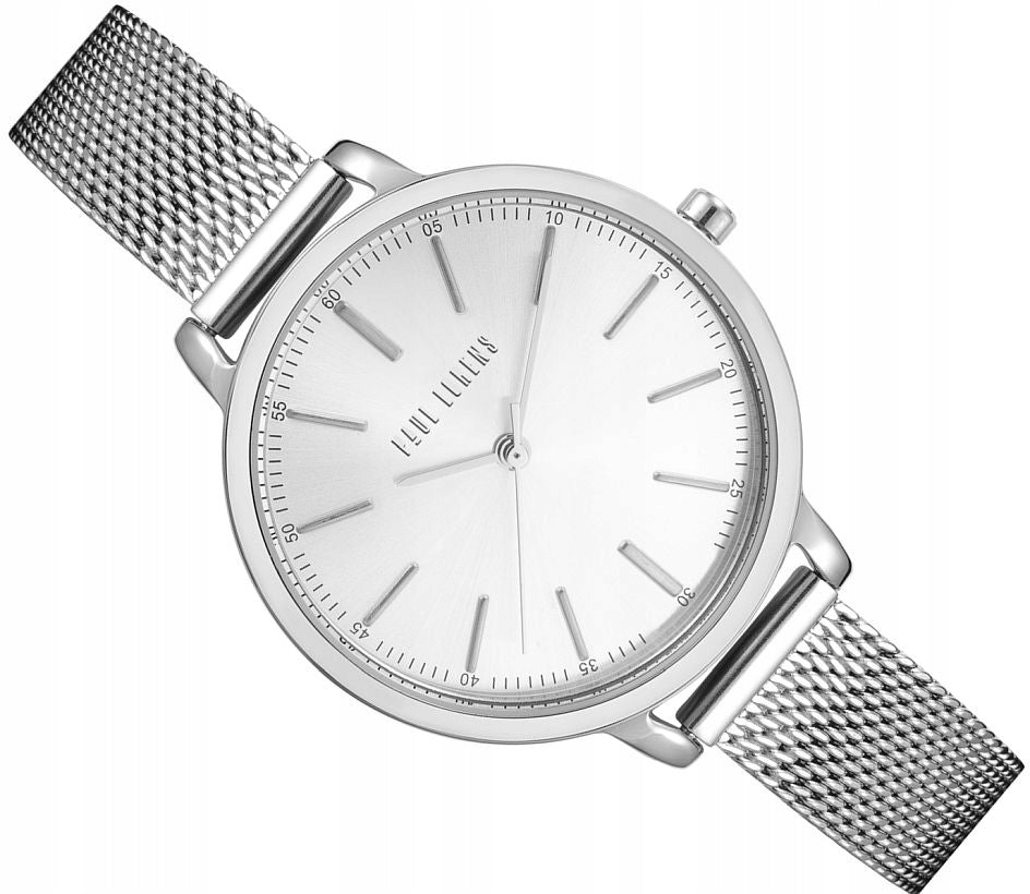 ELEGANT WOMEN'S WATCH PAUL LORENS PL11760B-3C1 SILVER NUMBERS +BOX 34mm