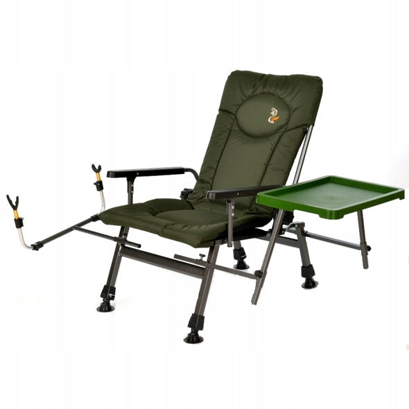 ELEKTROSTATYK FISHING CHAIR + TABLE STURDY SOLID COMFORTABLE Model SOLIDNY FOTEL WĘDKARSKI + STOLIK