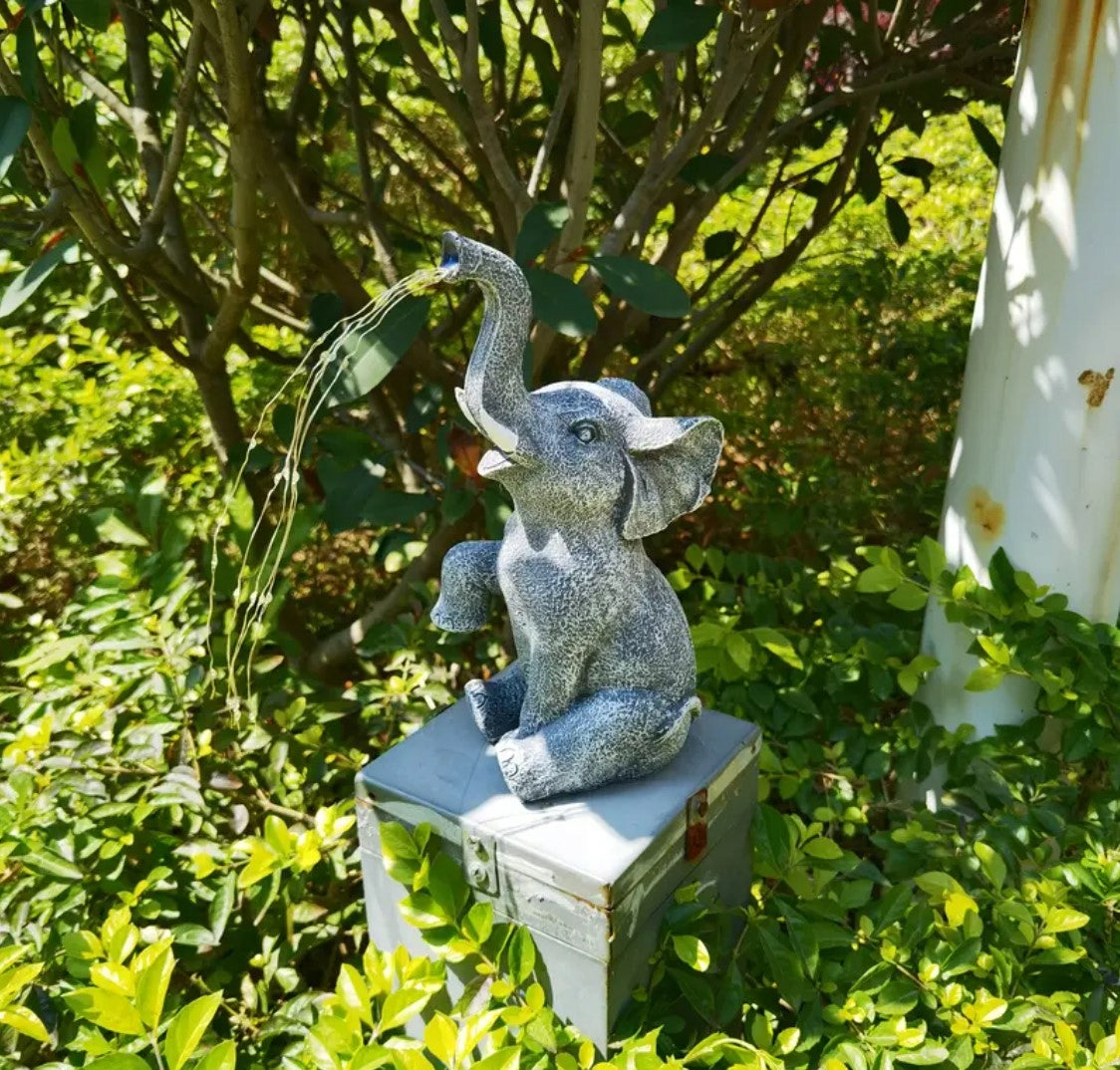 ELEPHANT FIGURINE WITH SOLAR LAMP LED 27CM GARDEN DECORATION GLOWING LAMP Kind decoration