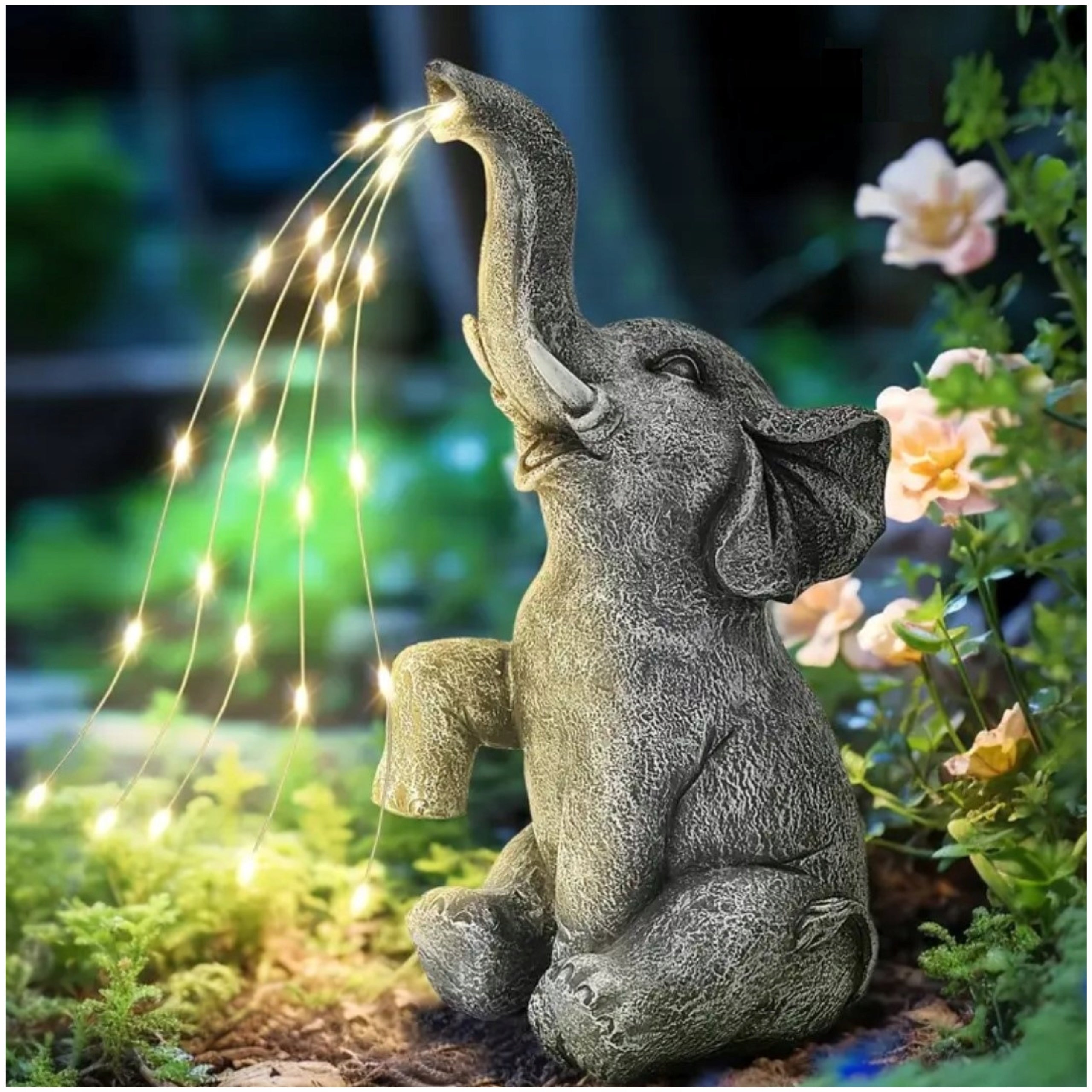 ELEPHANT FIGURINE WITH SOLAR LAMP LED 27CM GARDEN DECORATION GLOWING LAMP Manufacturer code DSCONCEPT