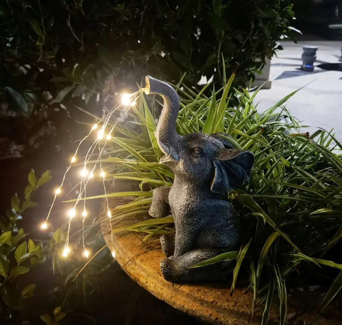 ELEPHANT FIGURINE WITH SOLAR LAMP LED 27CM GARDEN DECORATION GLOWING LAMP Product weight with unit packaging 0.5 kg