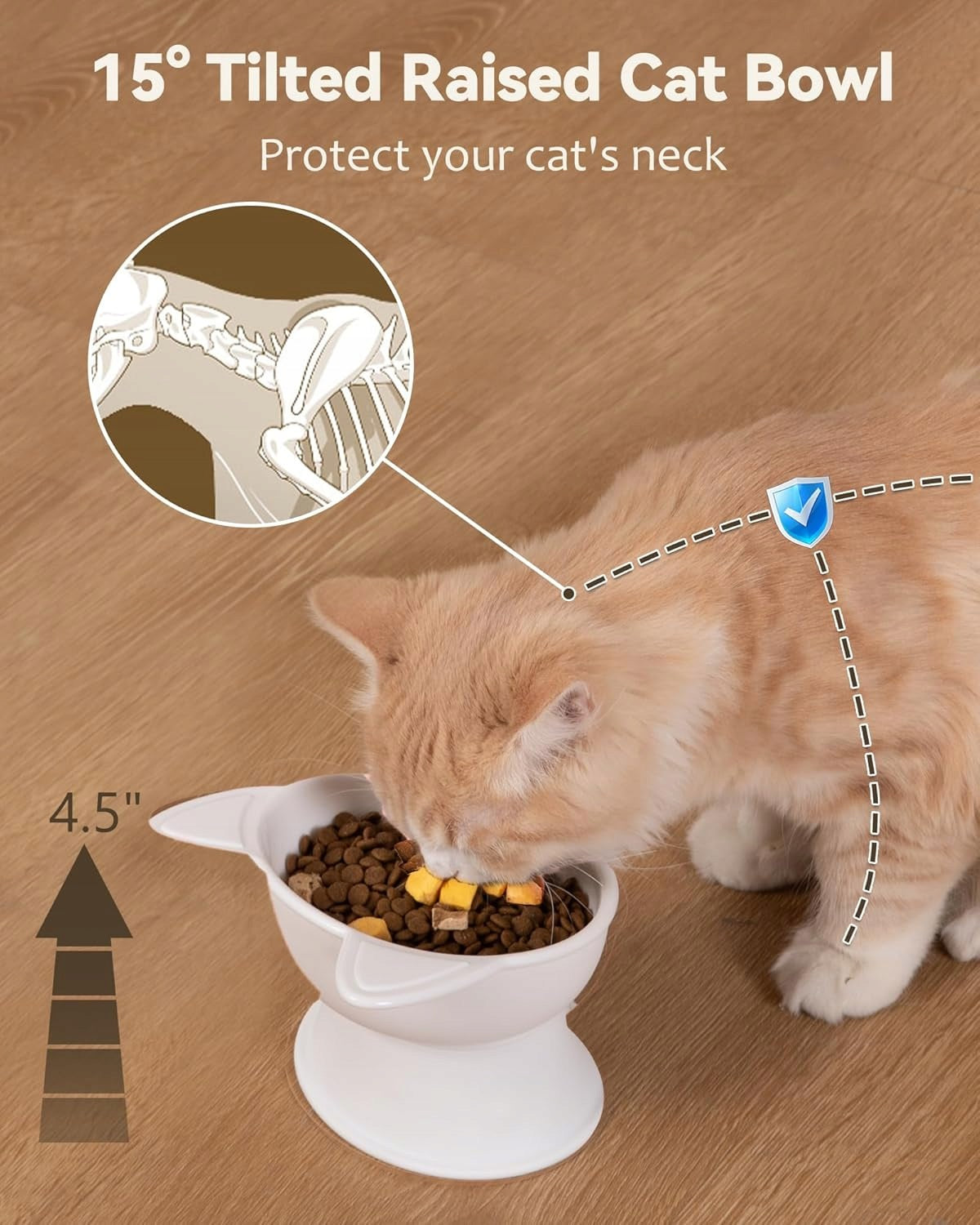 ELEVATED CAT BOWL 2 PCS SLOPE 15° NON-SLIP Brand Li