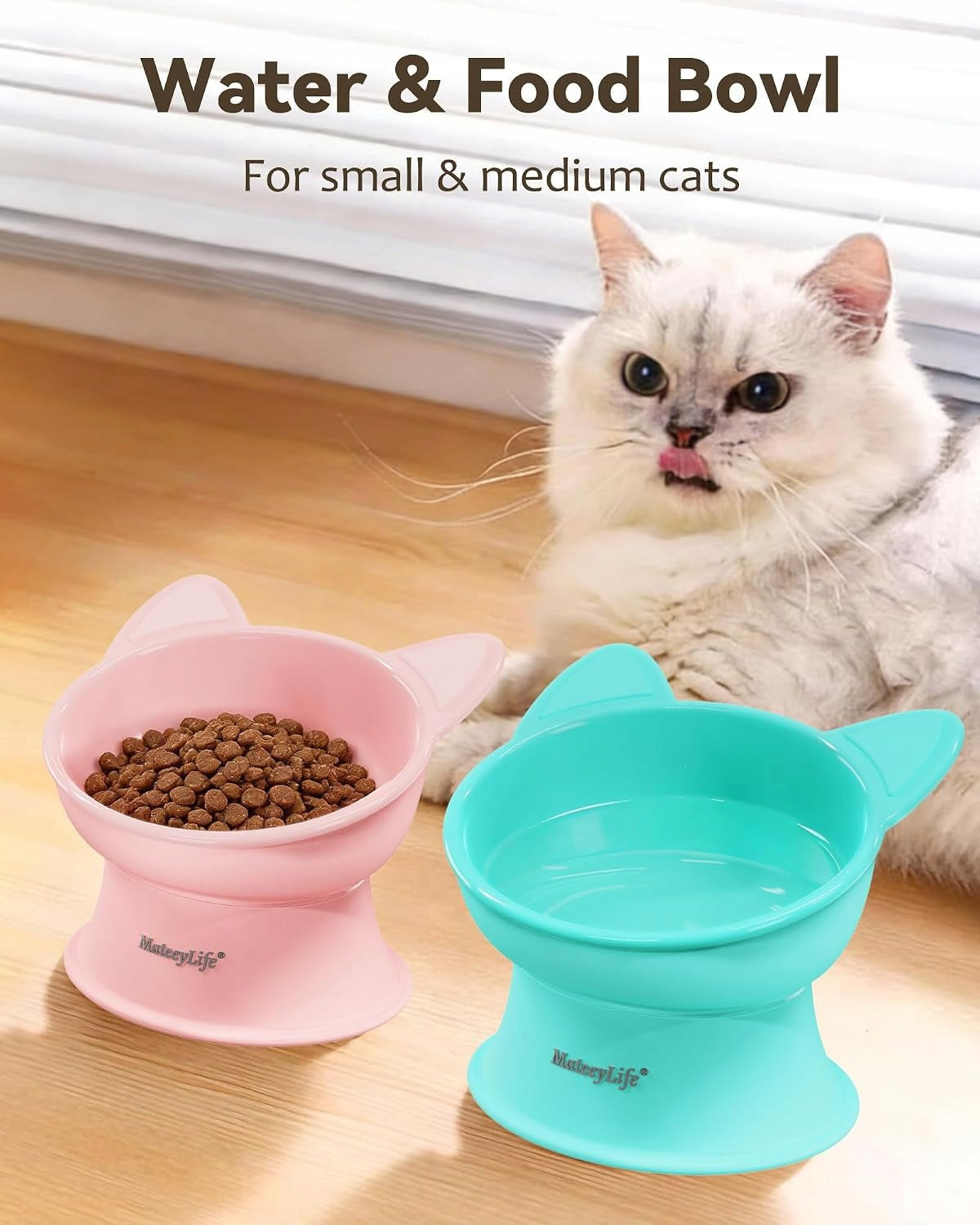 ELEVATED CAT BOWL 2 PCS SLOPE 15° NON-SLIP Kind automatic feeder