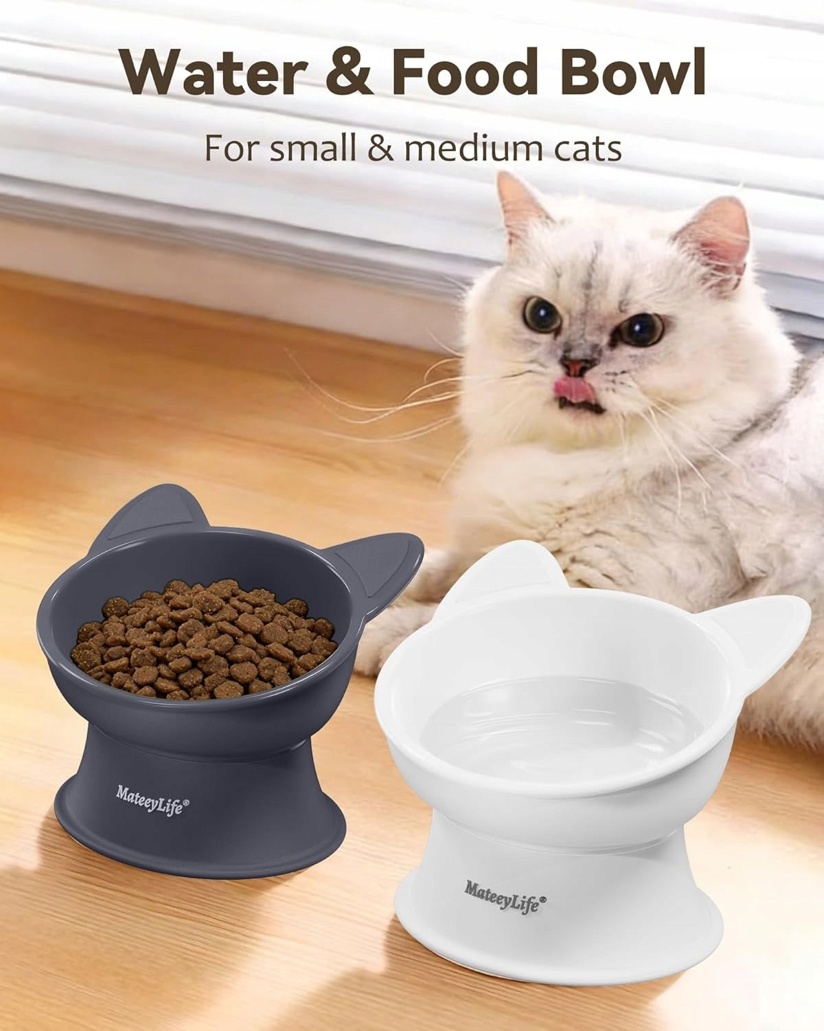 ELEVATED CAT BOWL 2 PCS SLOPE 15° NON-SLIP Kind automatic feeder
