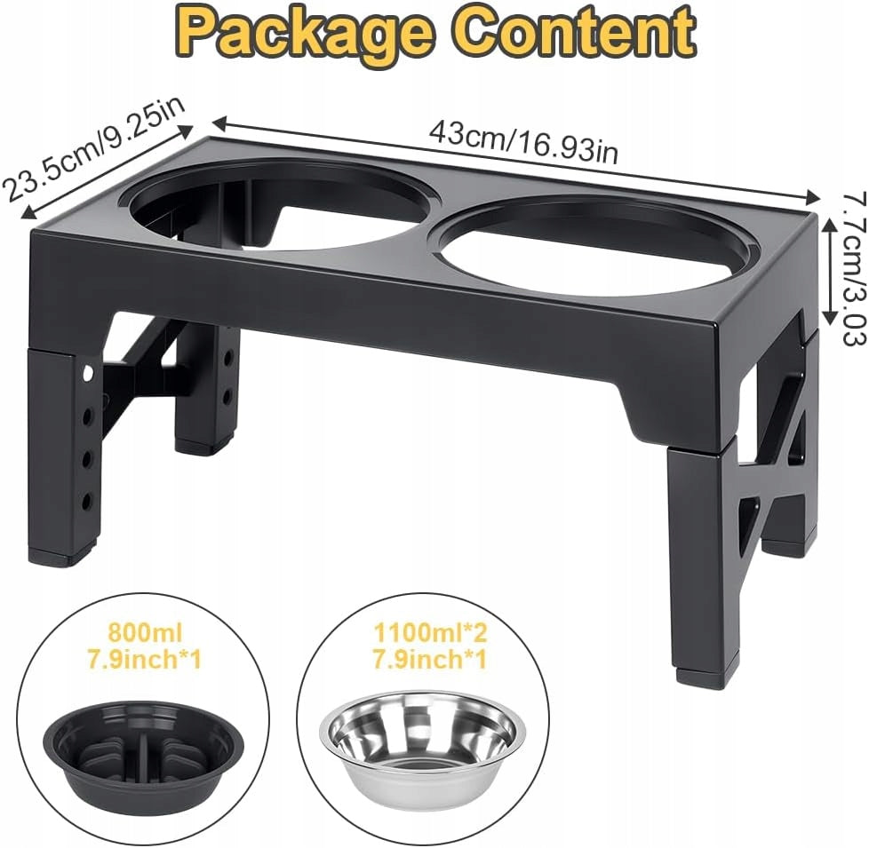 ELEVATED DOG BOWL FOLDING 5 HEIGHT STAINLESS STEEL SET Manufacturer code PODWYŻSZONA MISKA DLA PSA SKŁAD STREFAZAKUPÓW