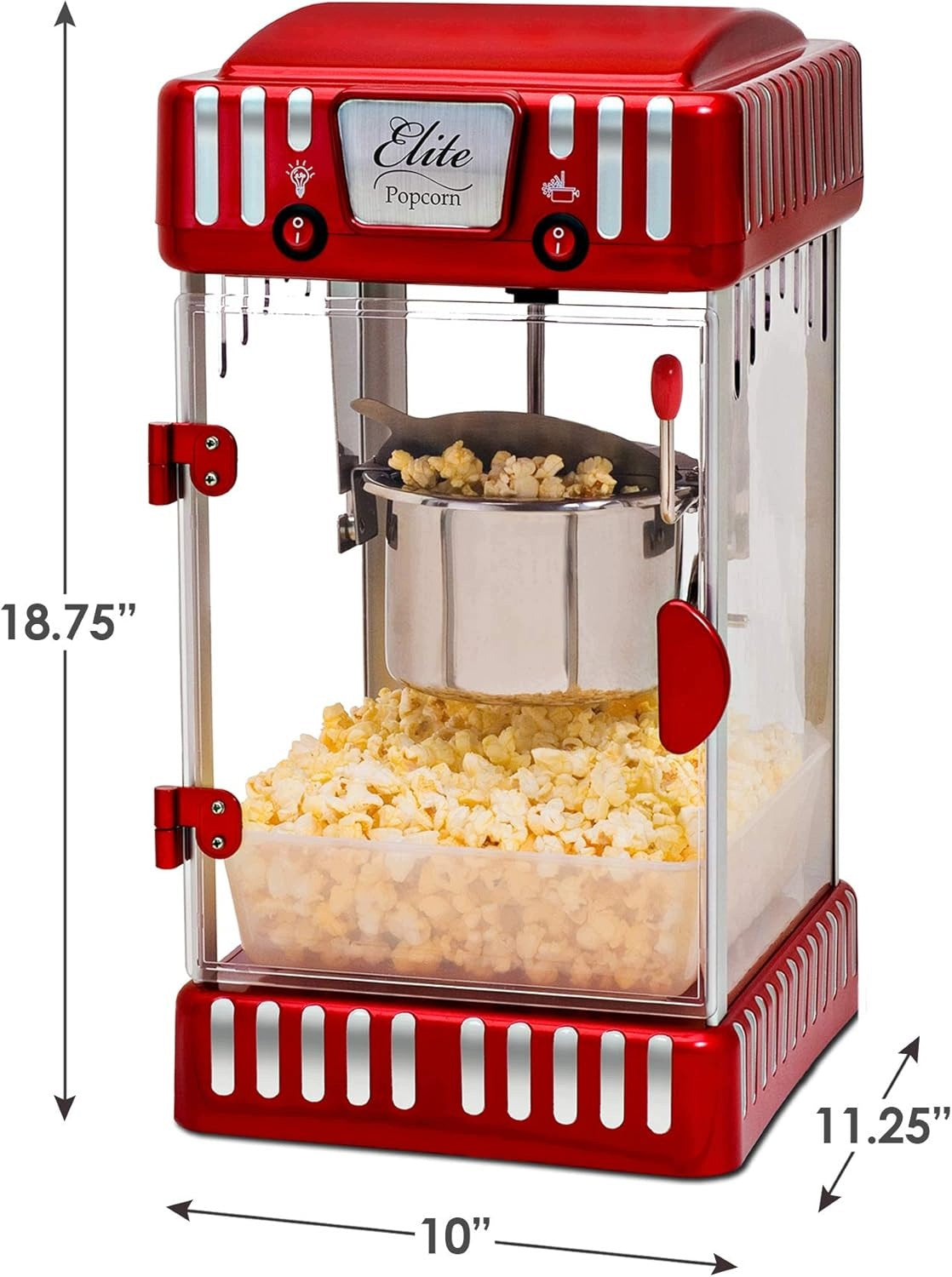 ELITE GOURMET POPCORN MACHINE 300W CARNIVAL RETRO STYLE HOT BUTTER Brand no brand
