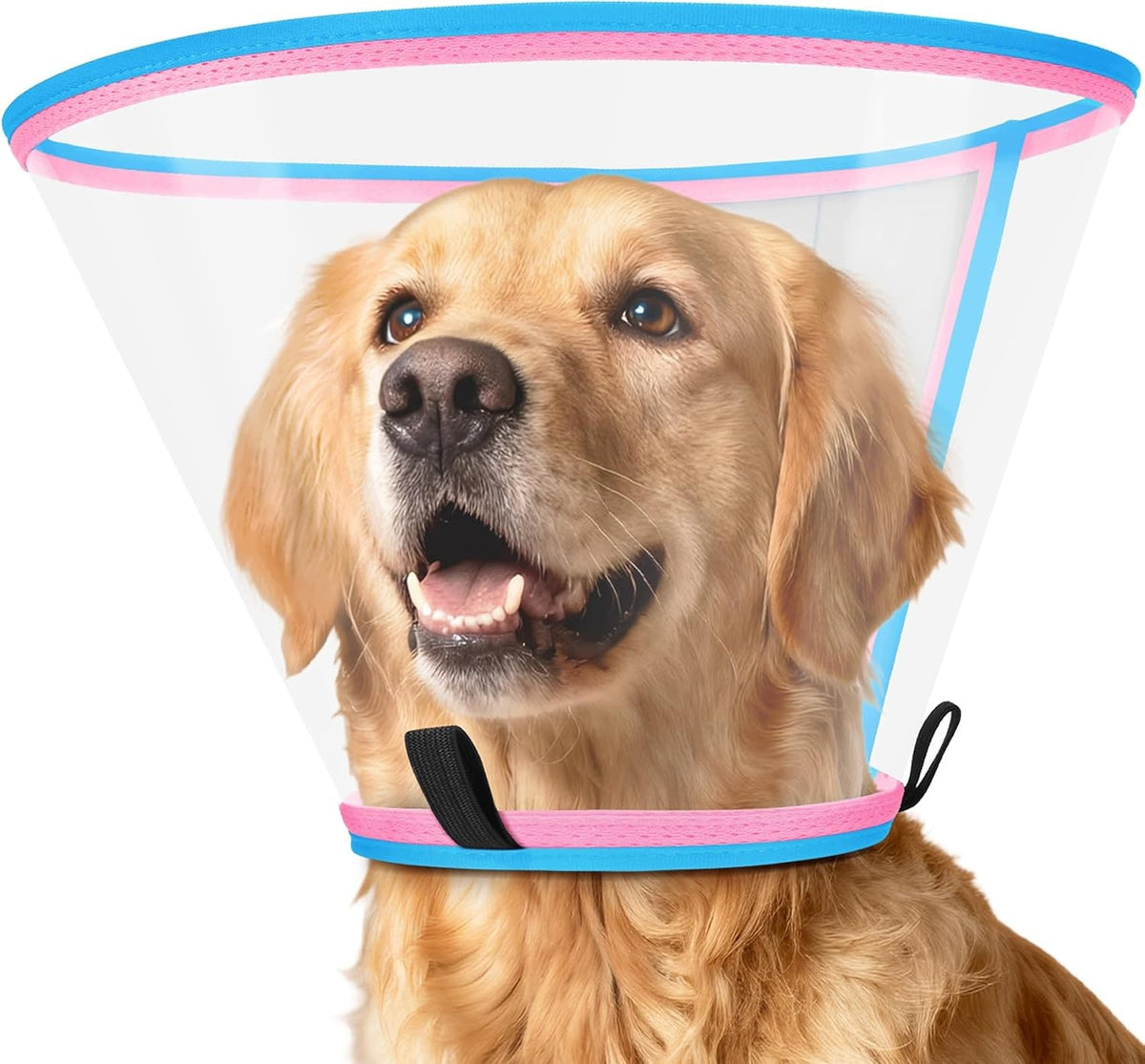 ELIZABETHAN DOG COLLAR TRANSPARENT ADJUSTABLE PINK SIZE 6