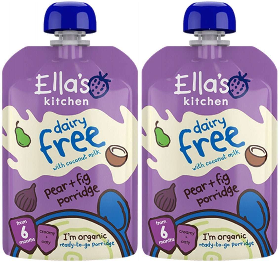 ELLA'S KITCHEN BIO DAIRY FREE PORRIDGE WITH PEAR AND FIGS FROM 6 MONTHS 100G x2