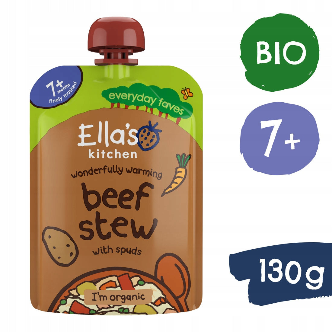 ELLA'S KITCHEN BIO DINNER STEWED BEEF WITH POTATOES FROM 7 MONTHS 130G x2 Manufacturer code EK110