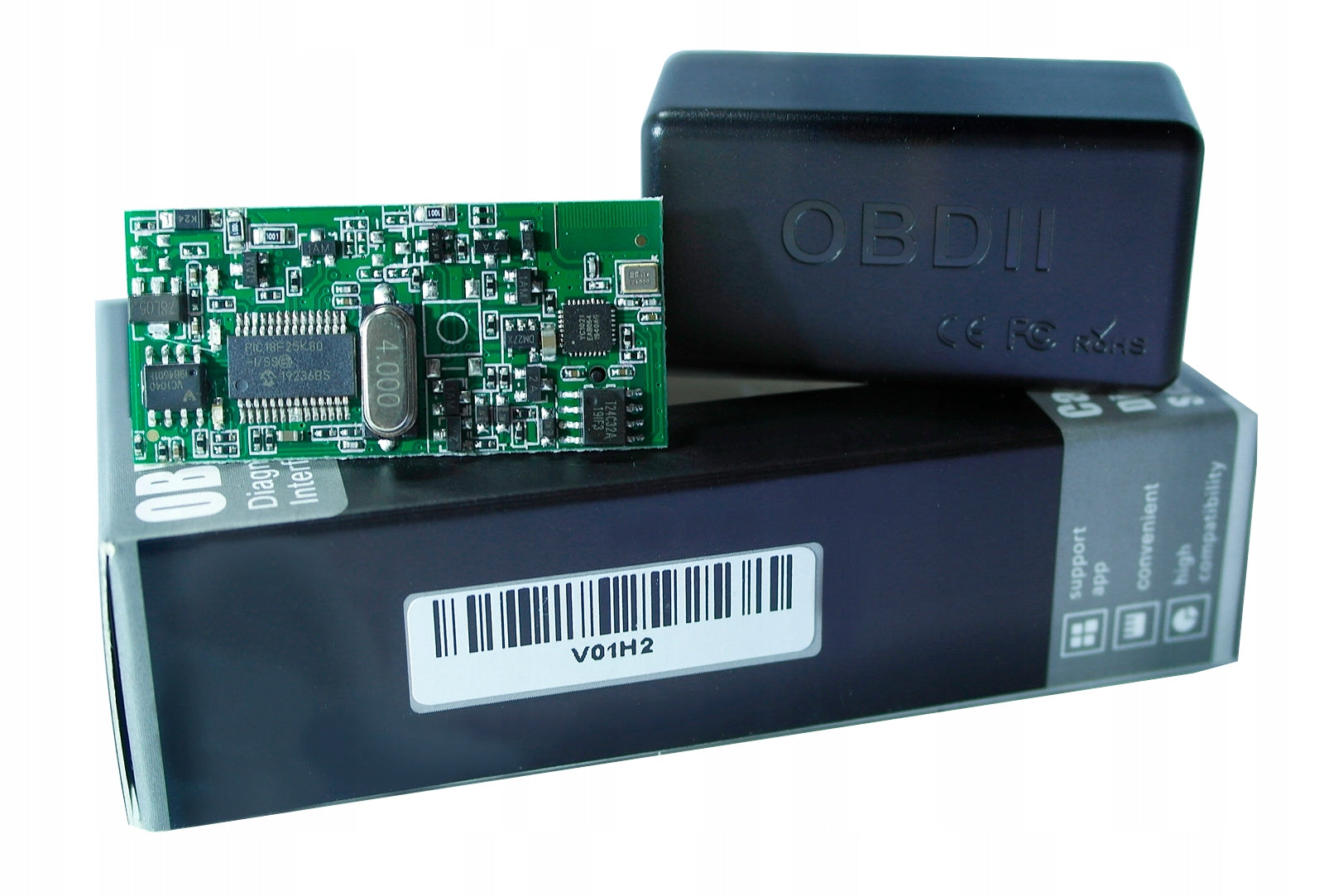 ELM327 BT PIC18F25K80 Bluetooth mini OBD2 TORQUE also works with LeafSpy