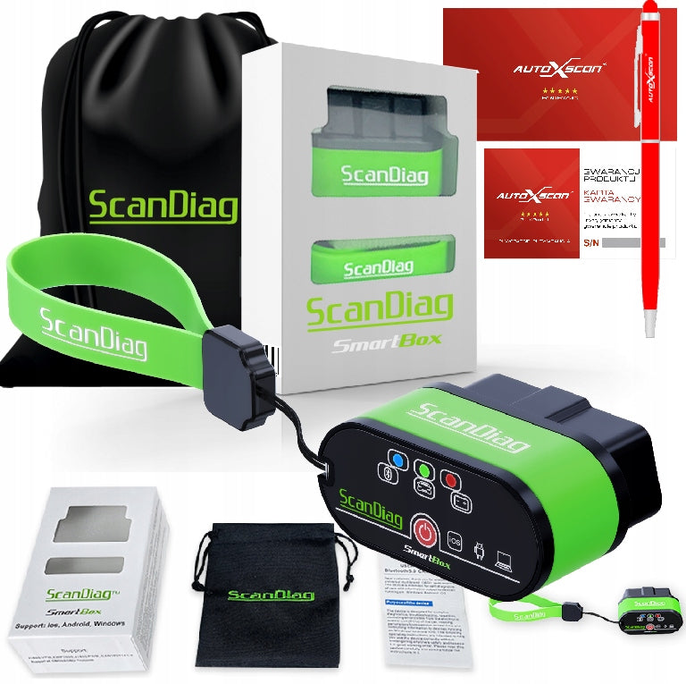 ELM327 DIAGNOSTIC INTERFACE SCANDIAG SMARTBOX + CASE + LANYARD BT 5.0
