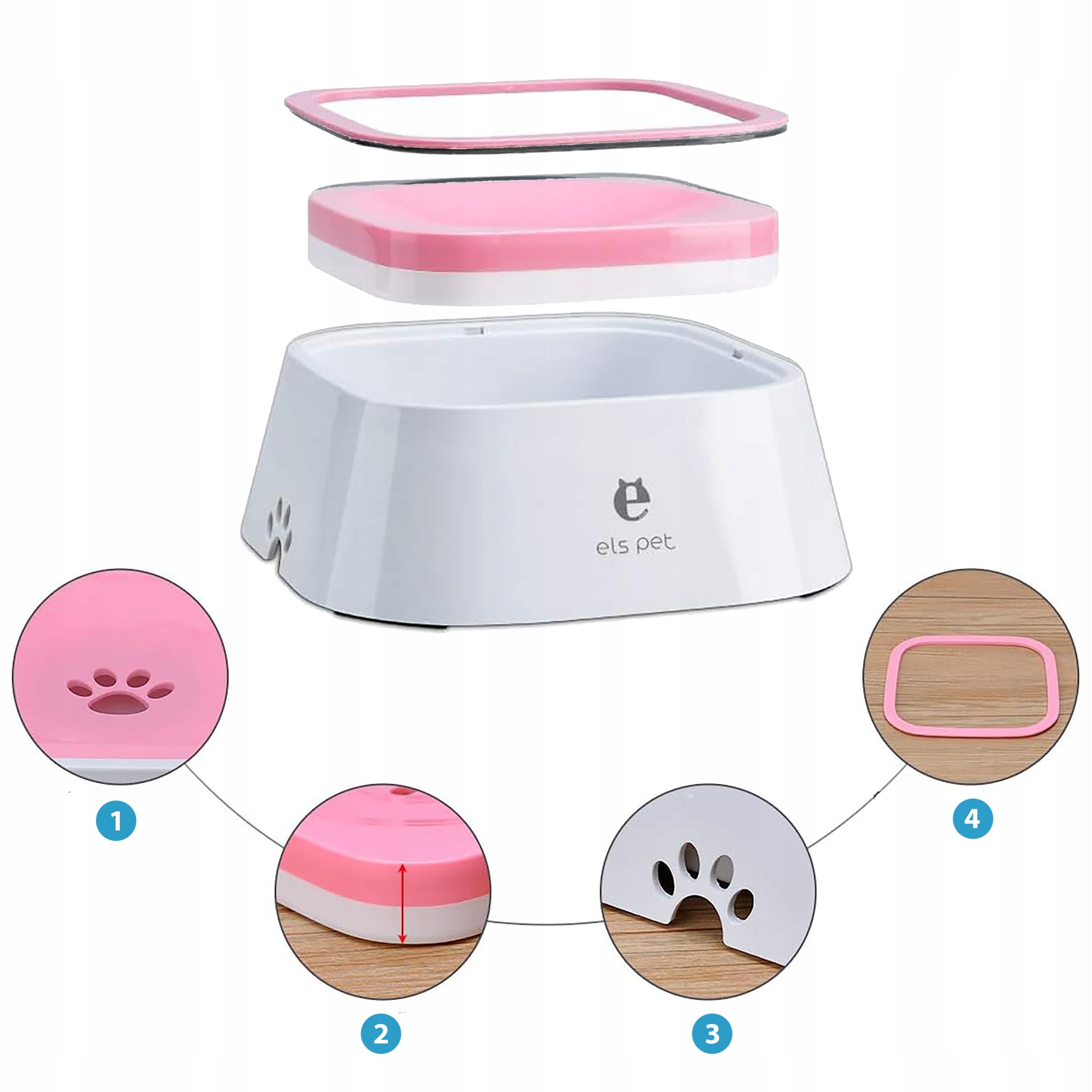 ELSPET NON-SPILL DOG BOWL 1,5L PORTABLE, NON-SLIP EAN (GTIN) 5906516641049