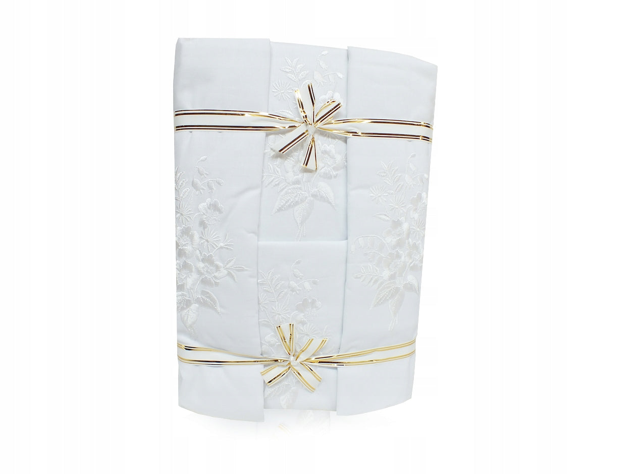 EMBROIDERED bedding with a sheet 160 x 200 WHITE