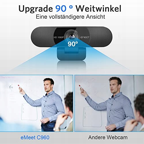EMEET Full HD 1080P Camera With Lens Cover USB Plug & Play Microphone Brand eMeet