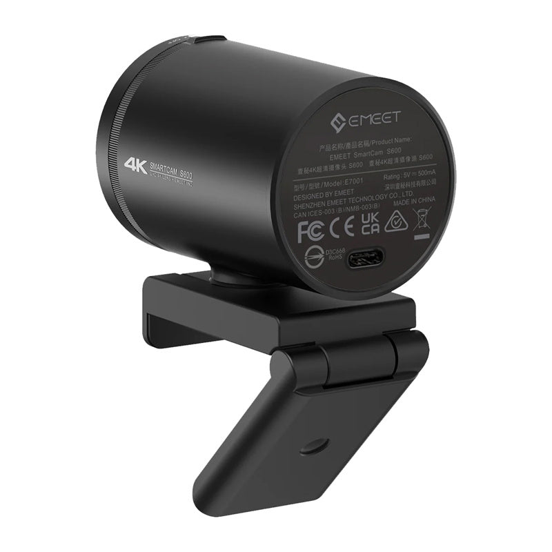 EMEET SmartCam S600 Webcam 4K UHD 60FPS 8MP Streaming Microphone Manufacturer code E700101
