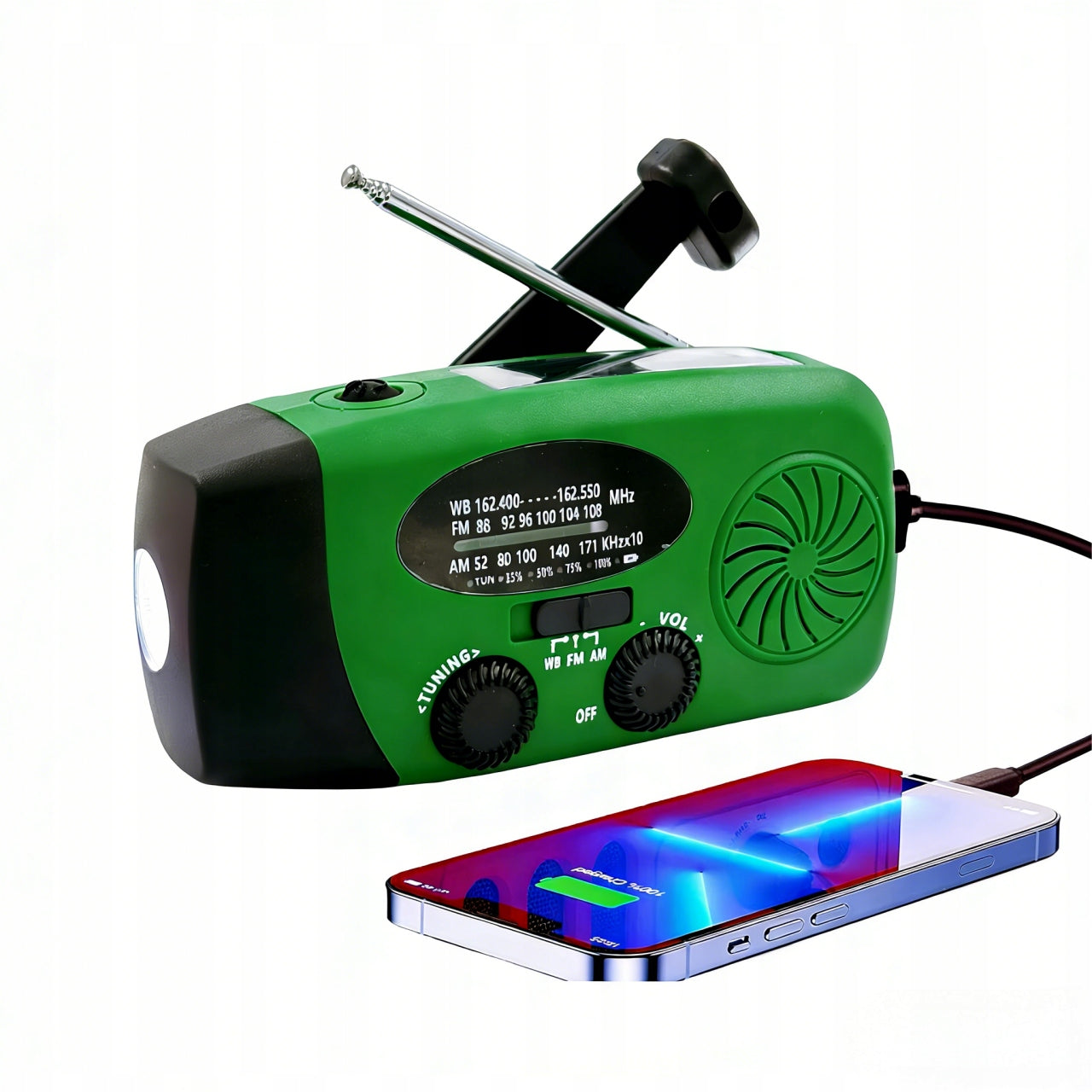 EMERGENCY RADIO FM AM WITH POWERBANK 3CHARGING MODES FOR CAMPING TOURISM