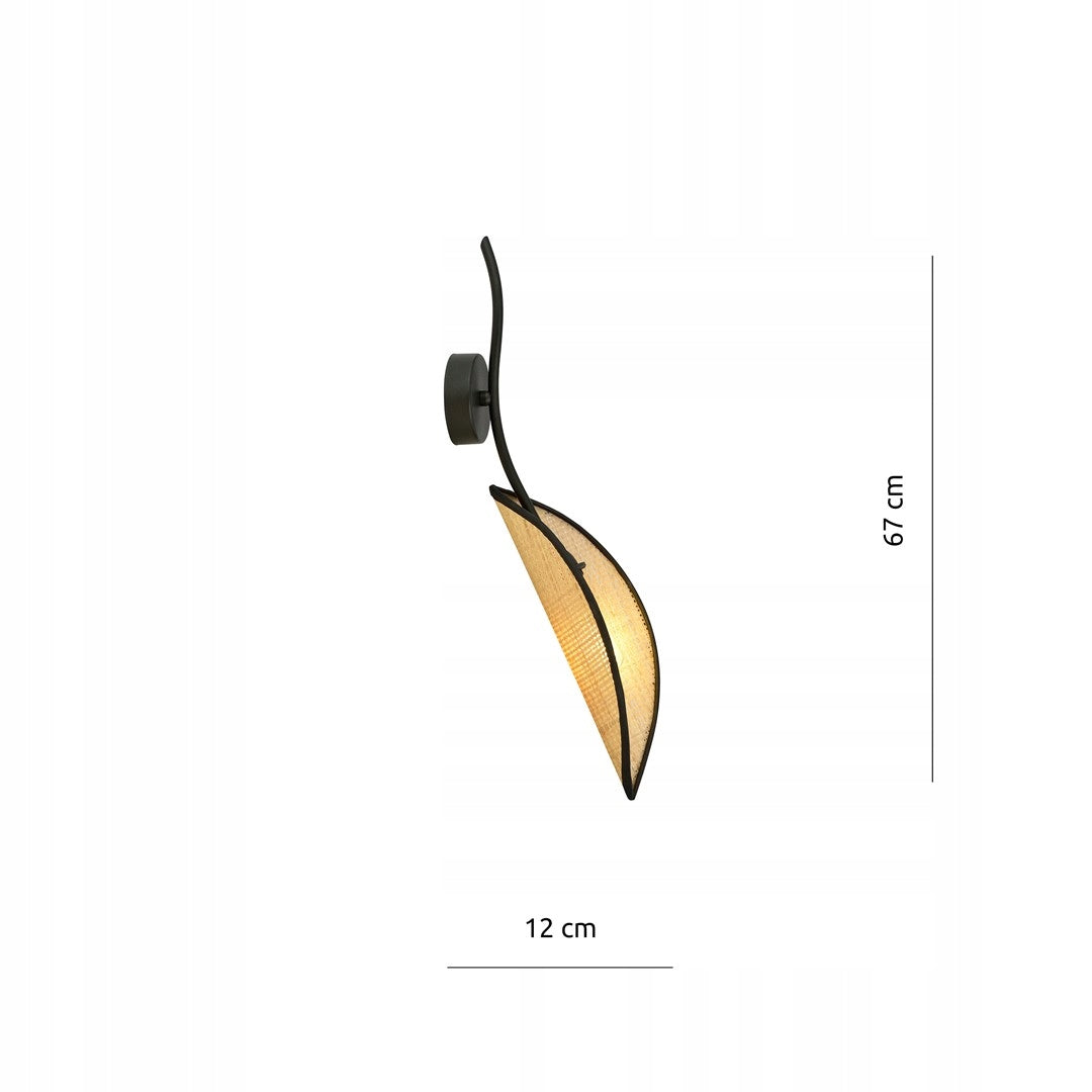 Emibig sieninis šviestuvas Lotus K1 Black/Rattan