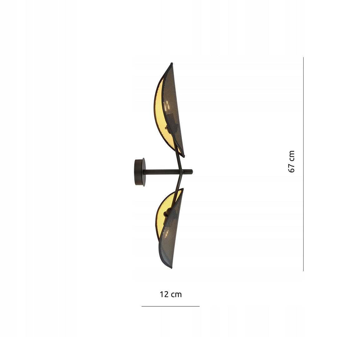 Emibig sieninis šviestuvas Vene K2 Black/Gold