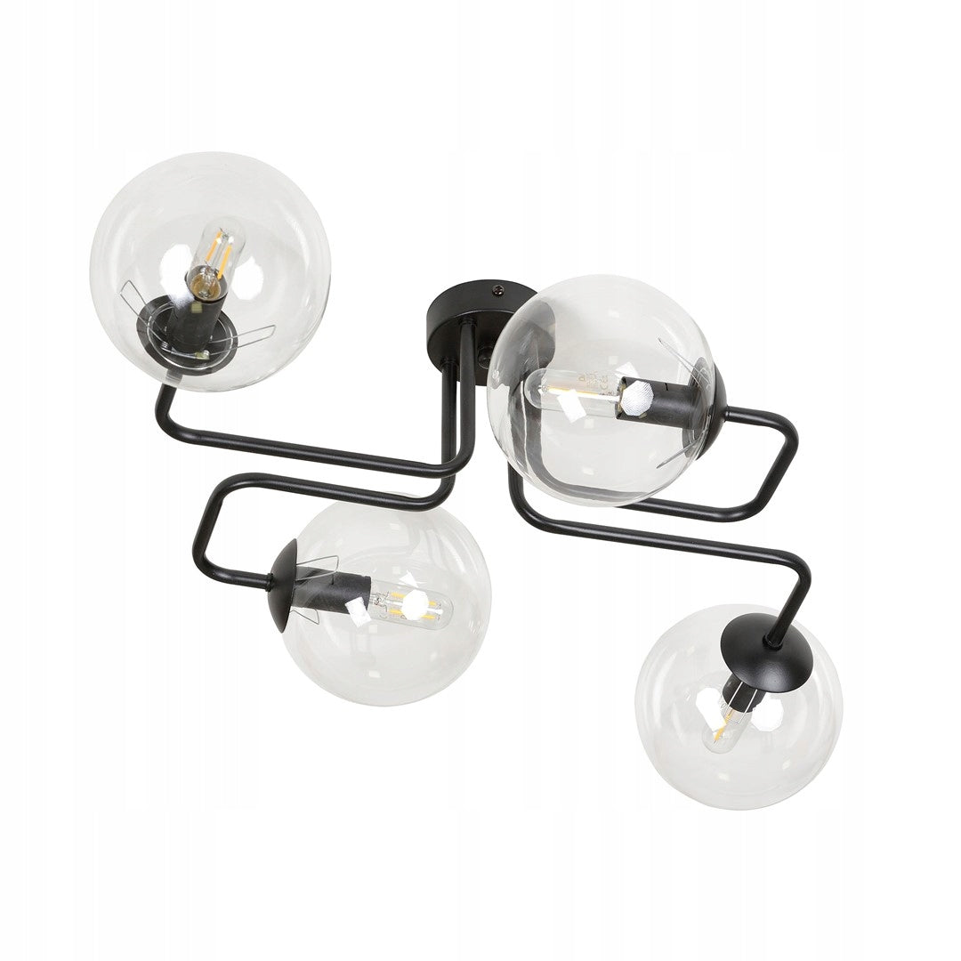Emibig lubinis šviestuvas Brendi 4 Black/Transparent