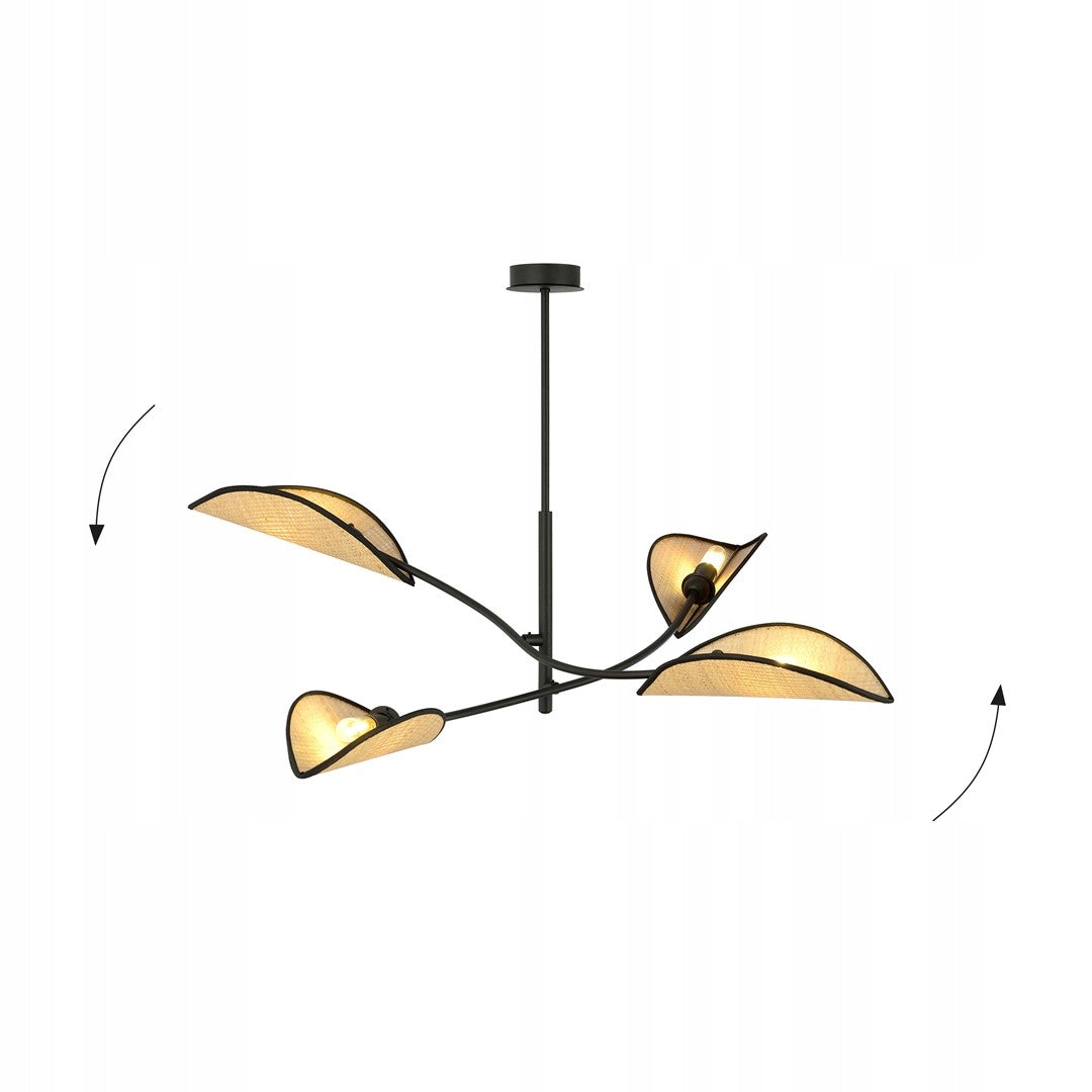 Emibig šviestuvas Lotus 4 Black/Rattan