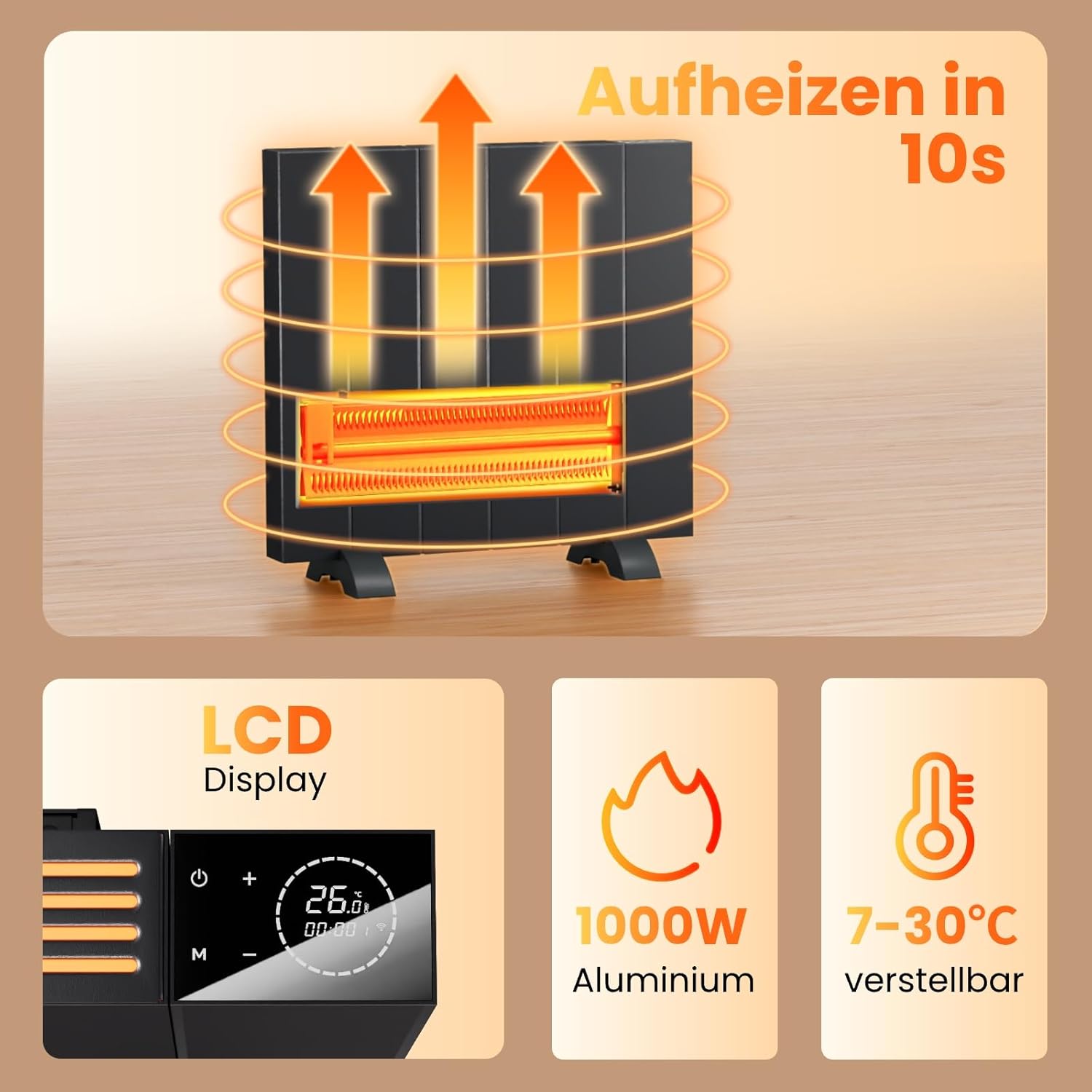 EMKE Energy efficient electric heating 1000 W Brand EMKE