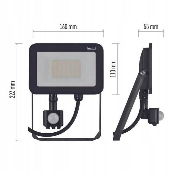 EMOS LED reflektor 30W s čidlem INOVO PROFI, 3300lm, ZS2732 Color black