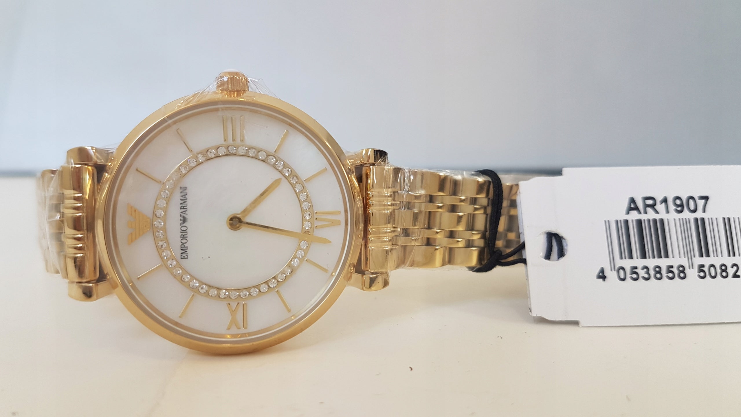 EMPORIO ARMANI AR1907 womens watch mother of pearl gold 32 mm Brand Armani