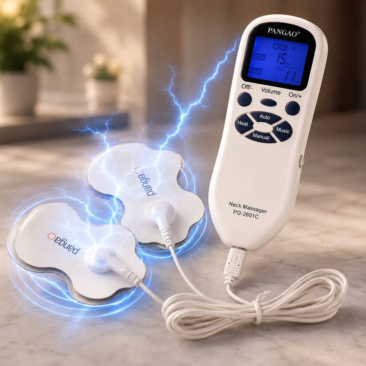 EMS Body Electrostimulator for Foot Neck Massage with Heating 3in1 Remote Control Size other
