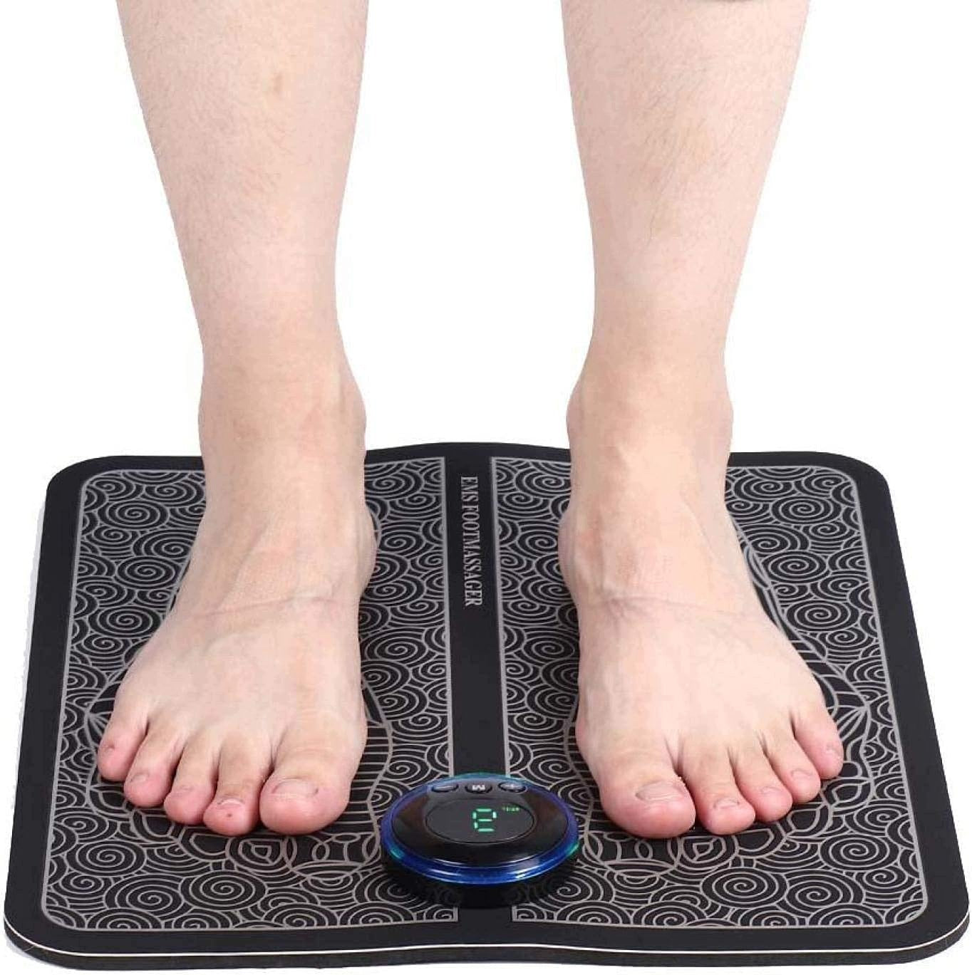 EMS Electrostimulator Foot Massager LCD Mat 8 Modes USB Black Packaging status original