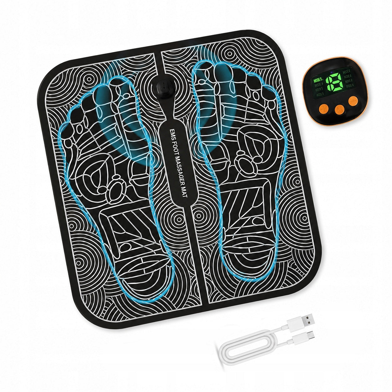 EMS Foot Massager 8 Modes Electrostimulator Pain Relief for Senior