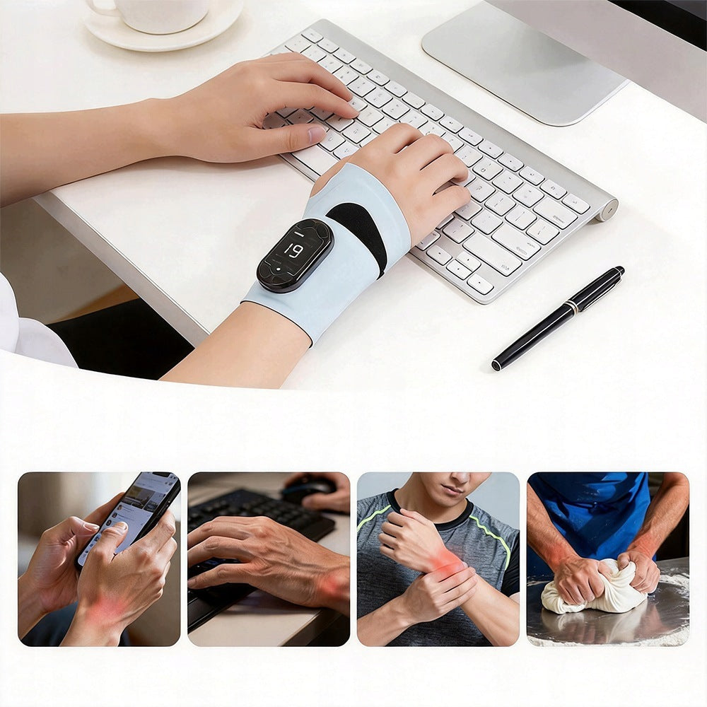 EMS Hand and Wrist Massager 8 Modes Blue-Grey for Hands and Elbows Packaging status original