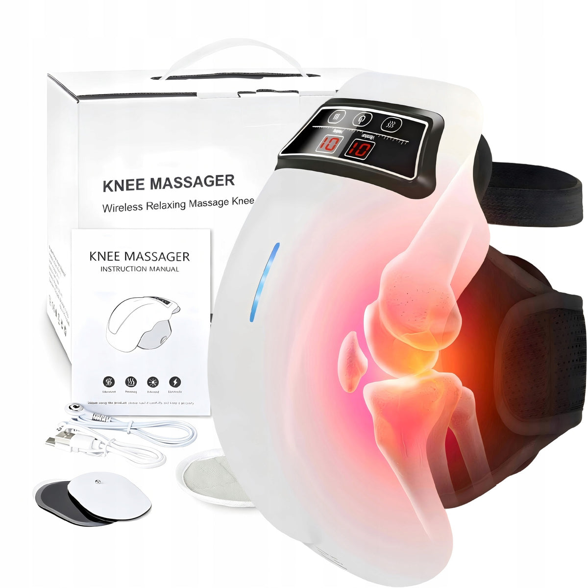 EMS KNEE MASSAGER WITH ELECTRODES HEATED WIRELESS REHABILITATION