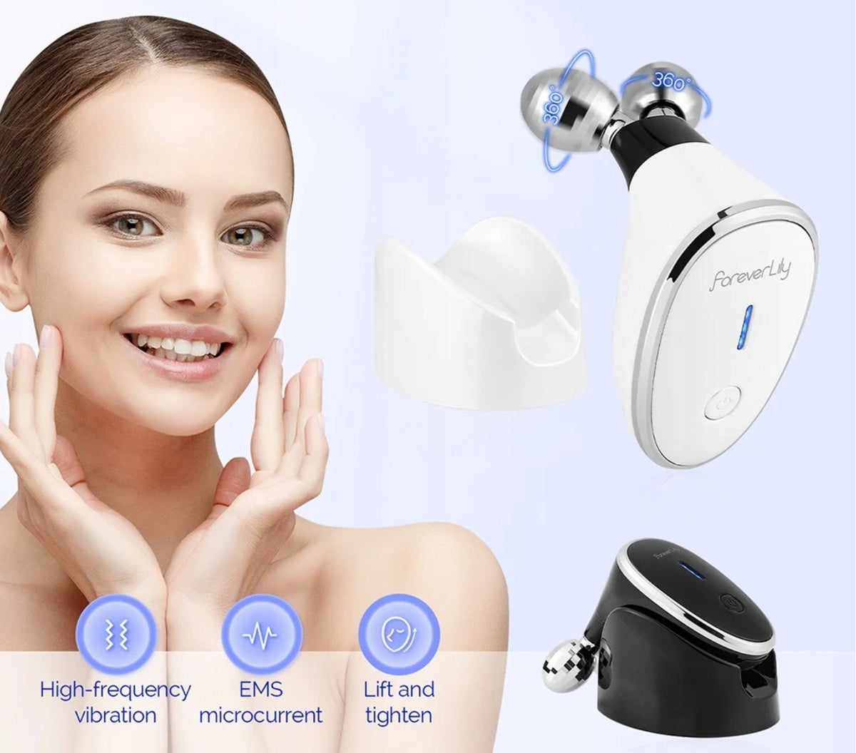 EMS LIFTING MASSAGER FOR NECK AND FACE FIRMING VIBRATION BALL 360 DEGREE V2 Packaging status original
