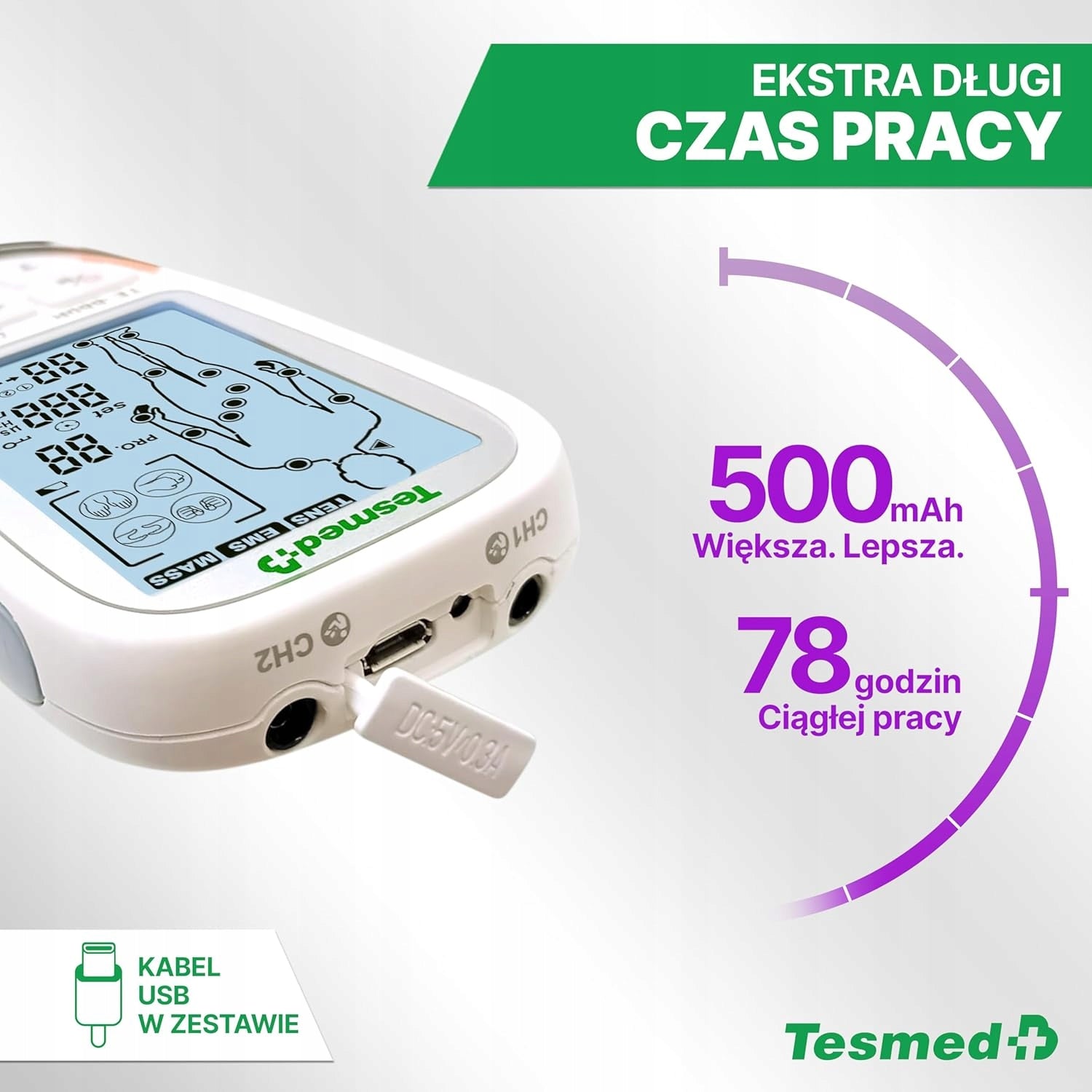 EMS/TENS ELECTROSTIMULATOR WITH 73 PROGRAMS AND 8 ELECTRODES Manufacturer code 5906663175664