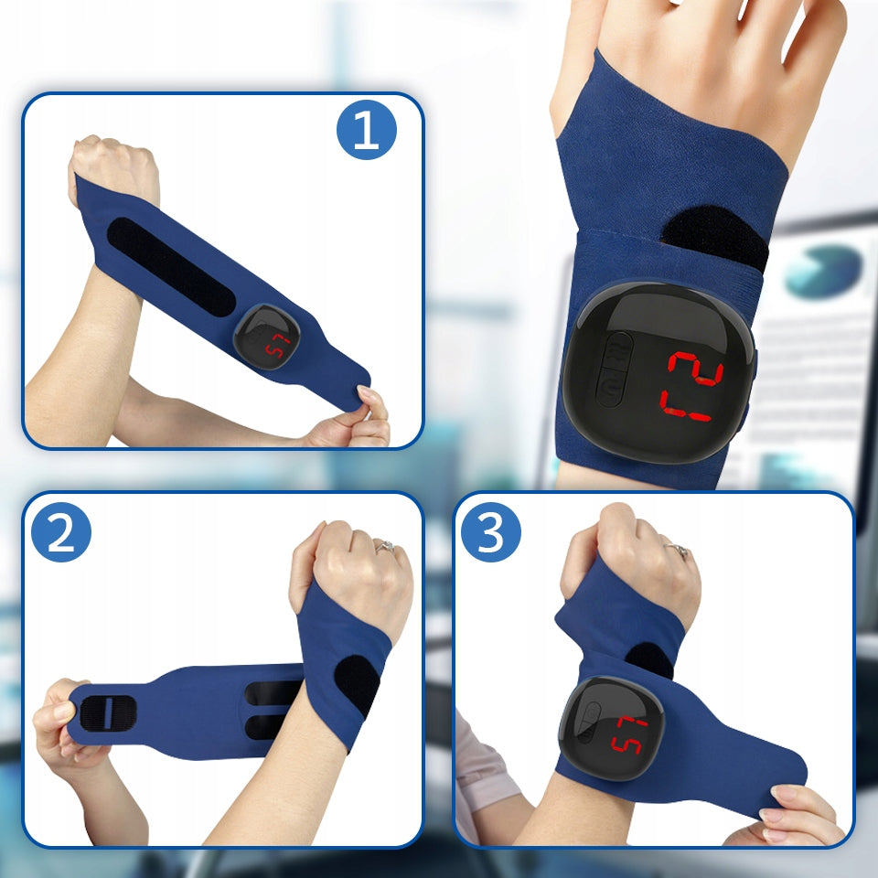 EMS Wrist Massager | Heating 3 Degrees, Voice Notifications Manufacturer code MASAŻ/MASAŻER RĄK,DŁONI
