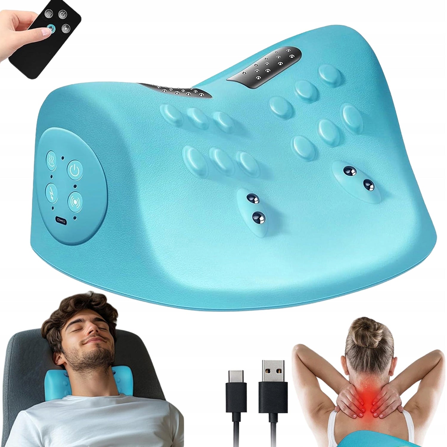 EMS electric neck massager with hot compress relaxes muscles