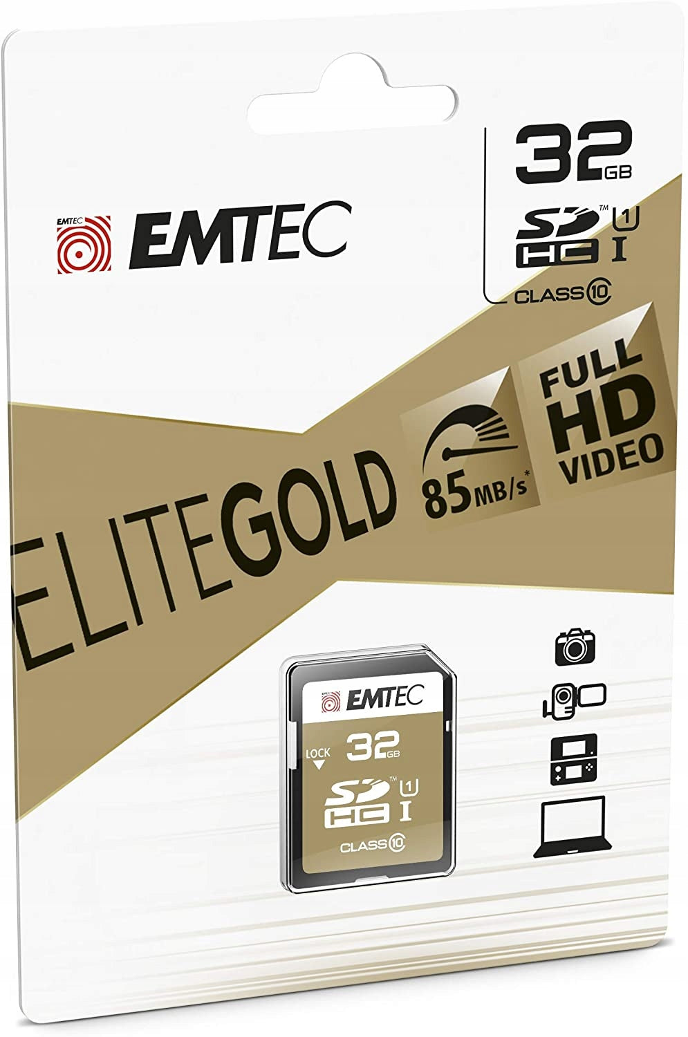 EMTEC 32GB SDHC Memory Card (Class 10) Gold Packaging status original