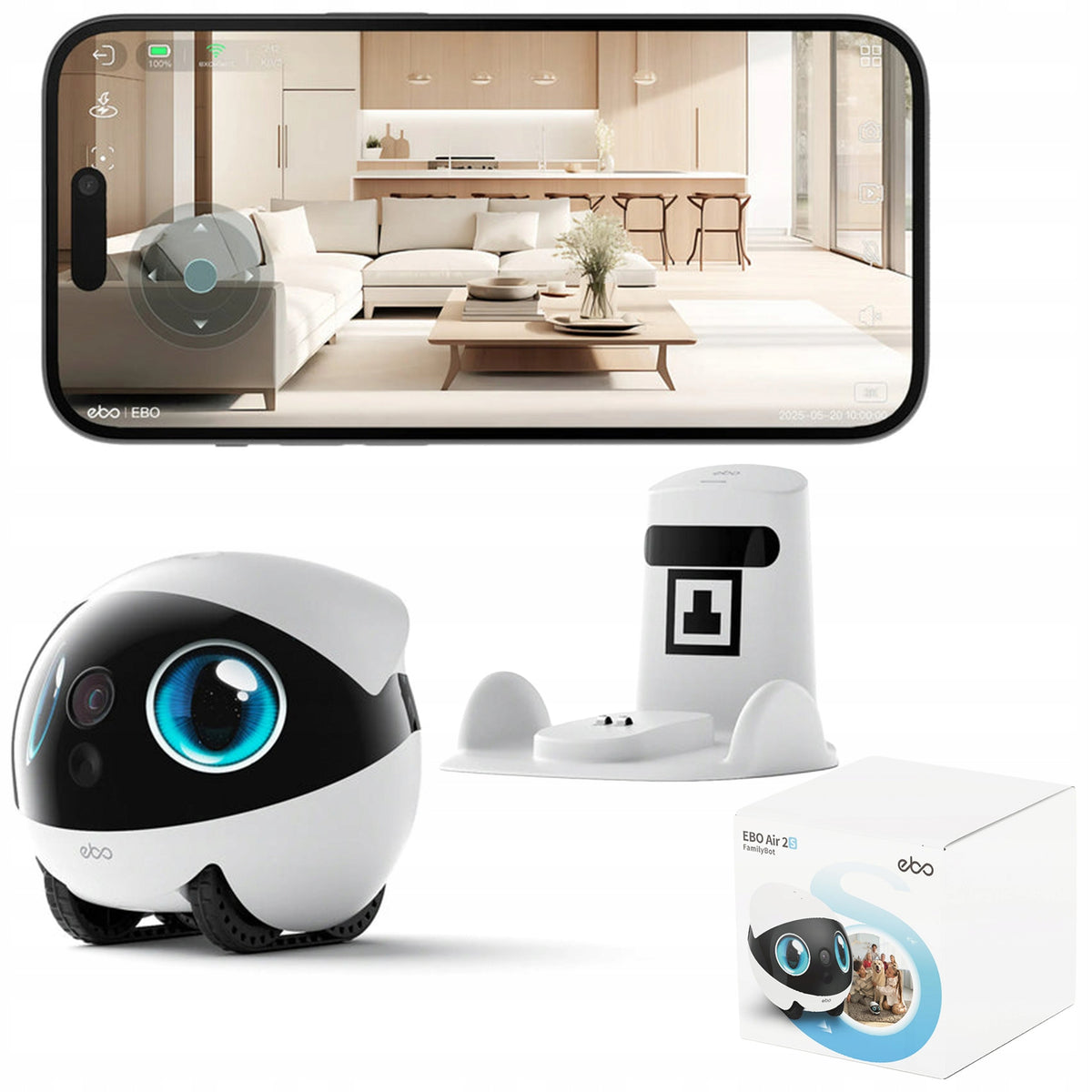ENABOT Robot for EBO Air 2S FamilyBot Mobile Monitoring for Home with Camera
