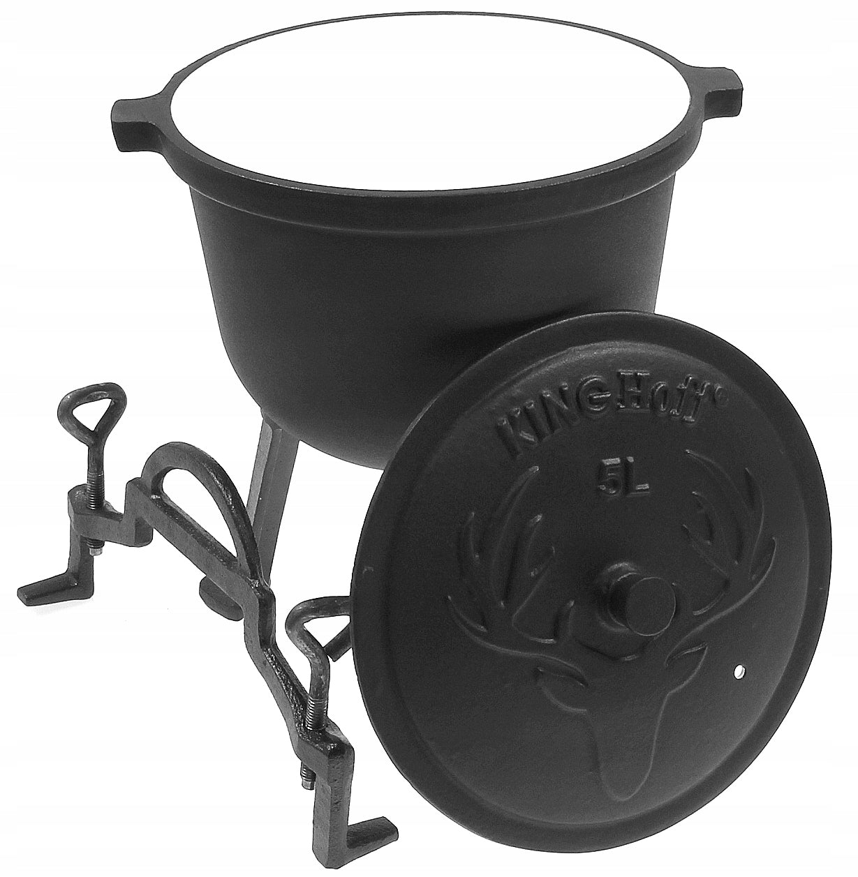 ENAMELLED Cast Iron BOILER 5 L HUNTING Pot FOR FIREPLACE EXTRA QUALITY