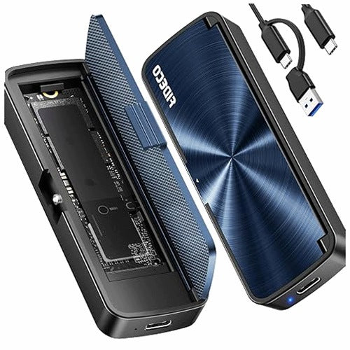ENCLOSURE M.2 NVME SSD ADAPTER USB 3.2 GEN 2 10GB/S DRIVE READER steel