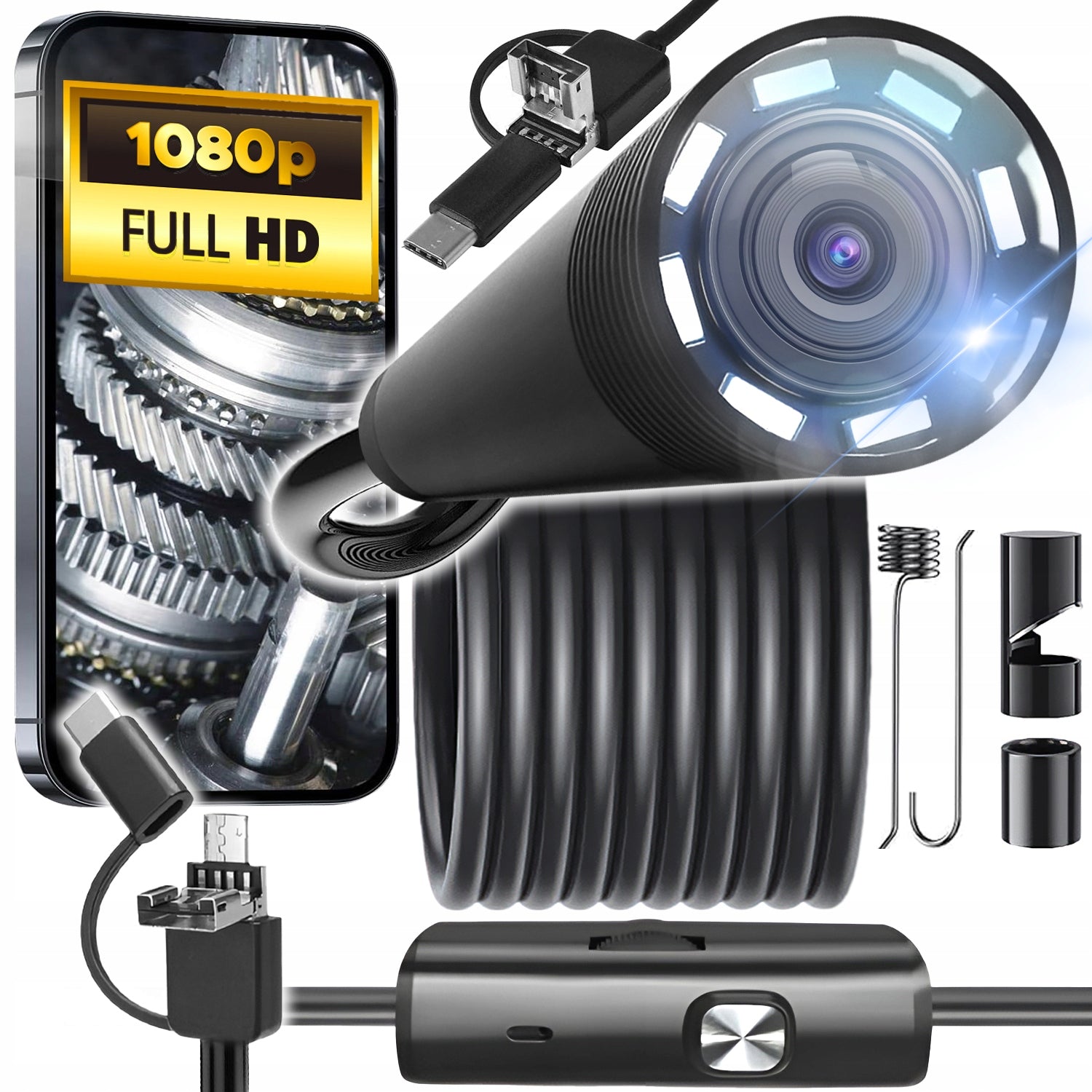 ENDOSCOP Digital Inspection Camera 5m 3in1 for PC PHONE ANDROID Full HD