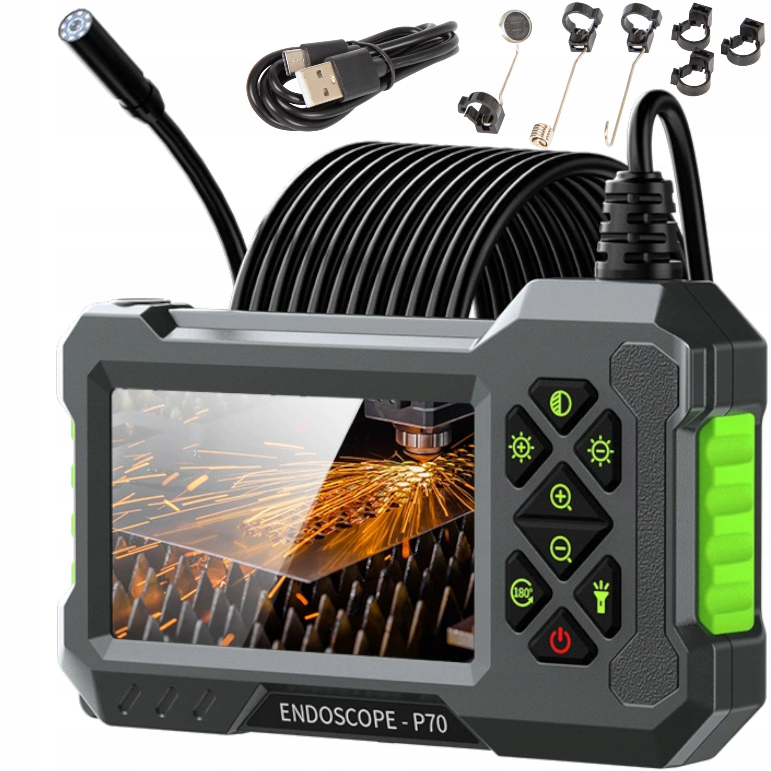 ENDOSCOPE INSPECTION CAMERA 5m FULL HD LED WORKSHOP IP67 FOR 3IN1 USB PIPES