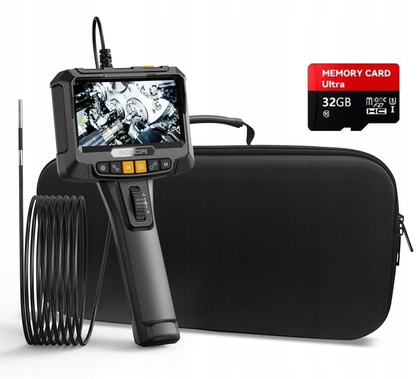 ENDOSCOPE S10 BORESCOPE MOVABLE ROTATING HEAD 360° 5″ FULL HD 2MP 3,9mm 1m