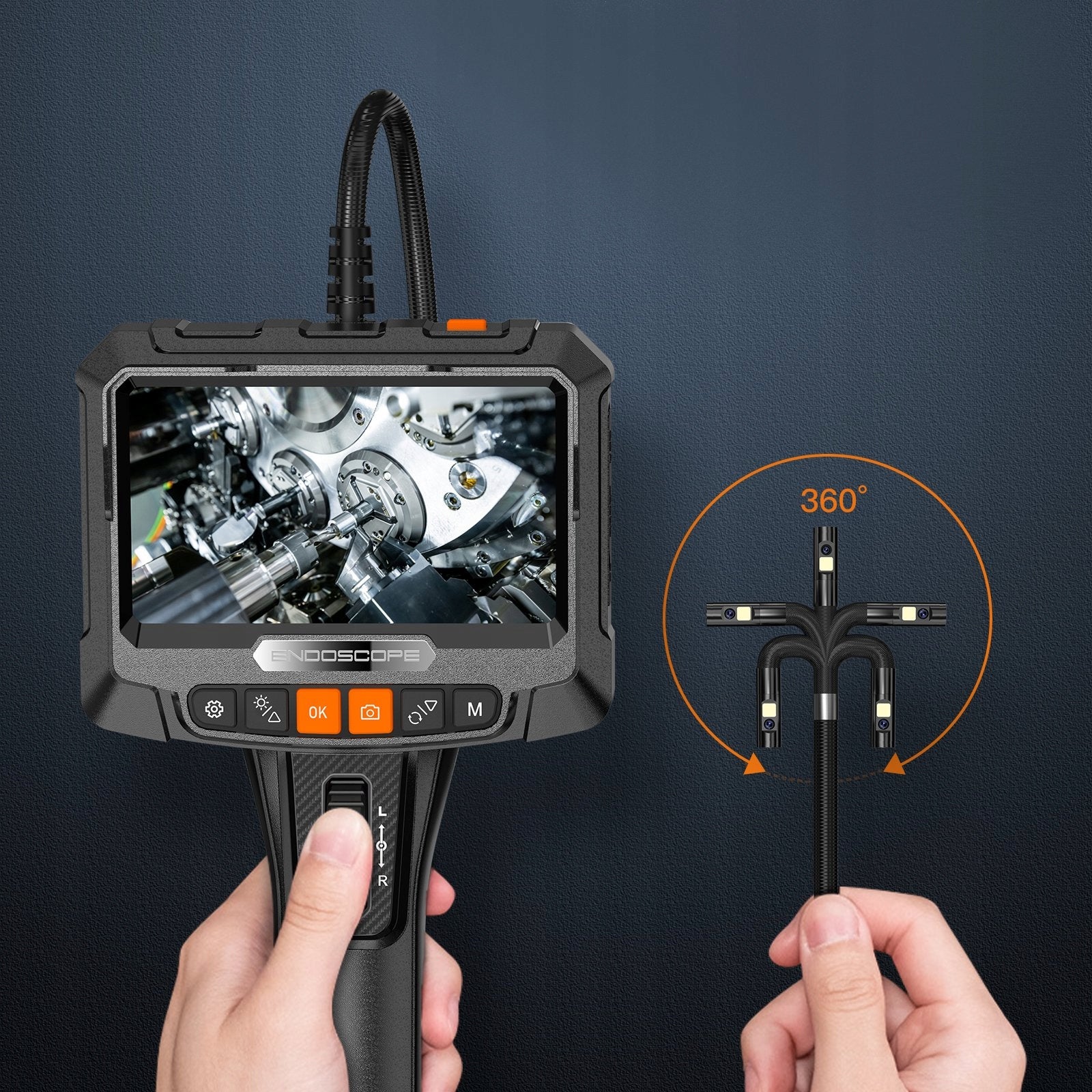 ENDOSCOPE S10 ROTATING BORESCOPE HEAD 360° DUAL 2 FHD CAMERAS 5″ 8,5mm 1,5m Brand no brand