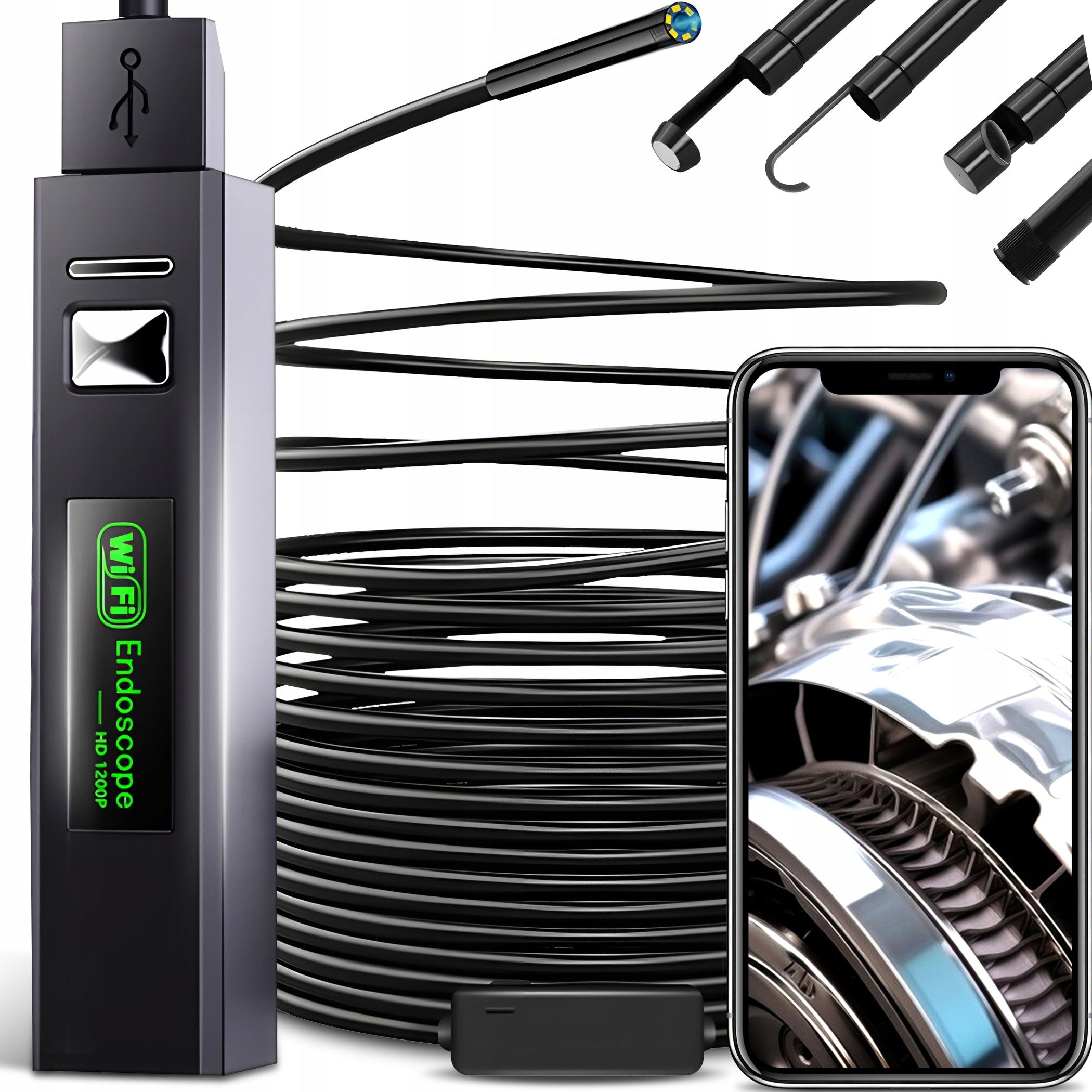 ENDOSCOPIC CAMERA INSPECTION WORKSHOP PHONE PC 3in1 ANDROID iOS Wi-Fi Manufacturer code kamera endoskop E694