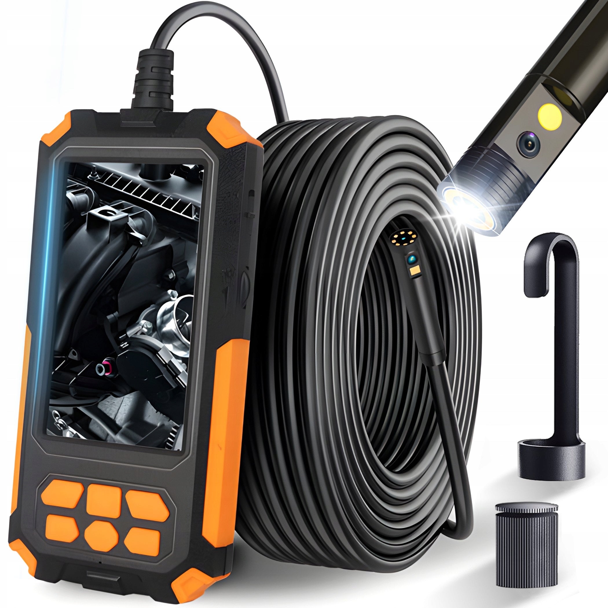 ENDOSCOPIC INSPECTION CAMERA FULL HD DUAL 2X CAMERAS 1080p SCREEN 5M LED IP68 Manufacturer code Endoskop 5 metrów LED P50