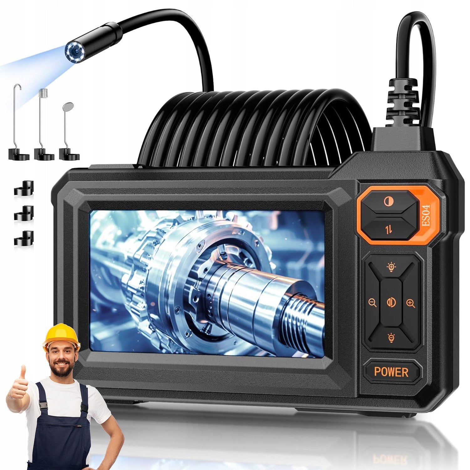 ENDOSCOPIC INSPECTION CAMERA WITH 4.3 INCH IP67 SCREEN