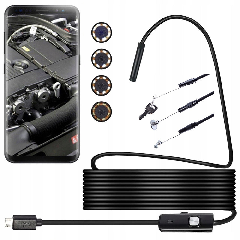 ENDOSCOPIC INSPECTION CAMERA WORKSHOP ENDOSCOPY ANDROID PC USB LED 5m