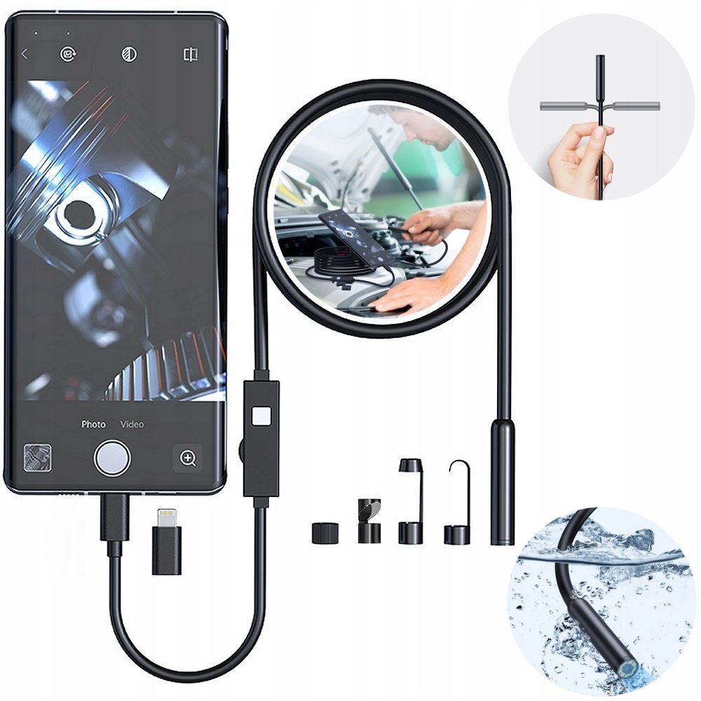 ENDOSKOP INSPECTION CAMERA 1920P HD FOR TEL Android iOS 9LED 5m 7.9mm IP67