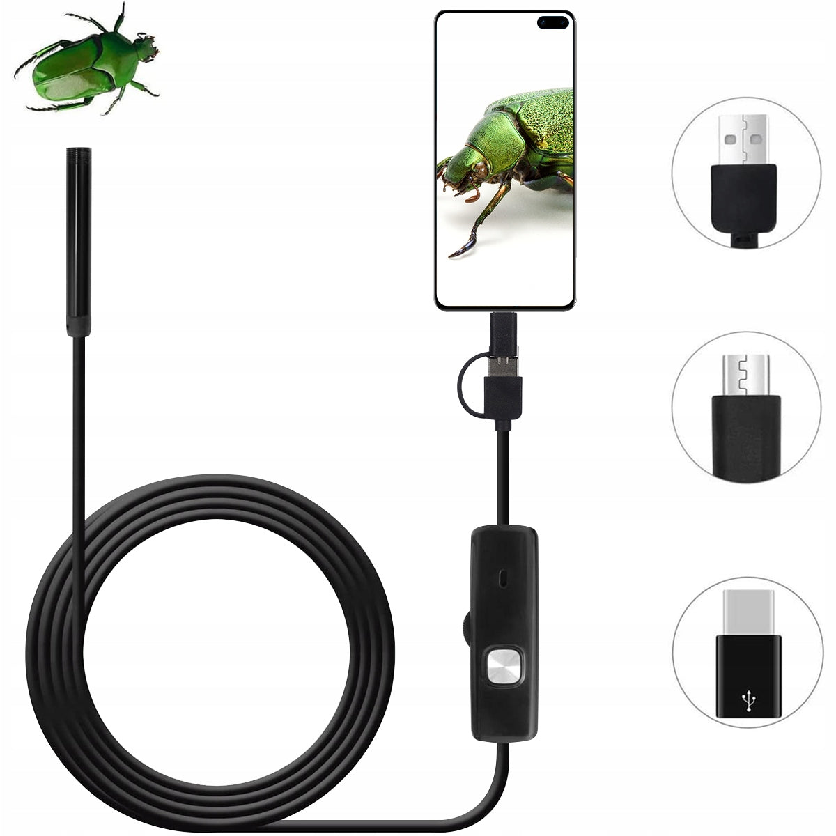ENDOSKOP INSPECTION CAMERA LED USB C APP FOR PHONE FULL HD 5,5mm 10m Manufacturer code 6974800500852